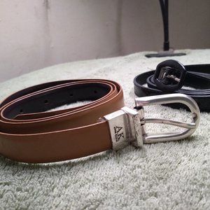 Anne Klien reversable belt with second black slim belt